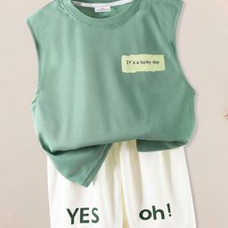 FOREVER FRIDAY Boys Typography Printed Round Neck T-shirt & Shorts-picture-1