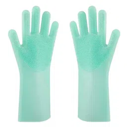 Fablas Dishwashing Hand Gloves for Kitchen, Car & Bathroom Silicone Green-10