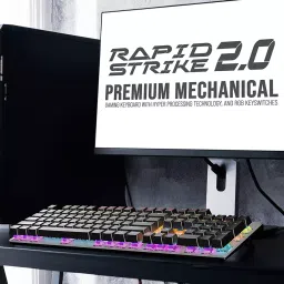 Quantum Rapid Strike Mechanical Gaming Keyboard with Dedicated Multimedia Keys, 6 Colour RGB LED image 2