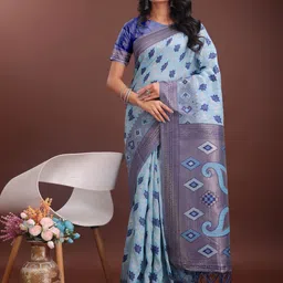 Astita Woven Design Zari Saree with Blouse Piece-image-22