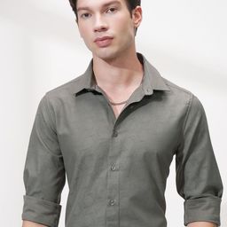 HIGHLANDER Men Textured Comfort Slim Fit Casual Shirt-picture-42