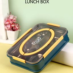 Premium Stainless Steel Lunch Box With Fork and Spoon - Blue-4