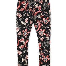 Earth Conscious  Cotton Lycra Floral Printed Leggings -Black-image-82