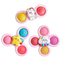 Kidology 3Pcs Silicone Suction Cup Fidget Spinner Bath Toys -  Rotating Spinning Sensory Early Education and Dining Chairs Toys for Baby -  Best Birthday Baby Gifts for Kids (Unicorn)-20