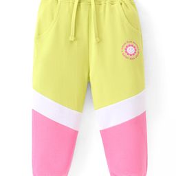 Babyhug Cotton Terry Full Length Lounge Pant with Floral & Text  Print - Pink-picture-12
