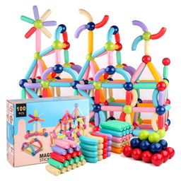 negocio Magnetic Building Sticks Blocks Kids Toys, Learning Sticks and Balls, Activities Toys for Toddlers, Educational Magnet Building Blocks,Kids Toys for 3+ Year Old Gifts - 100 PCS-picture-24