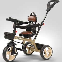 Baybee Albine 2 in 1 Baby Tricycle for Kids, Plug N Play Kids tricycle with Adjustable Parental Control, Cushion seat & Safety guardrail (Brown)-10