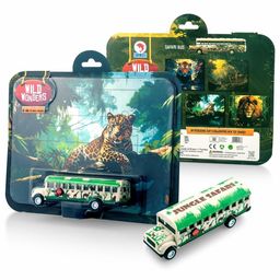 Shinsei Wild Wonders 2 in 1 Jungle Safari Bus & Leopard Jigsaw Puzzle 20 Pieces - Multicolor-5