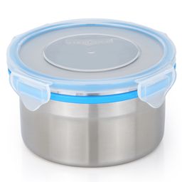 Steel Lock SS Container/Dabba with 4 Side Clip Lock see through Lid for Office & School Use/Food Grade/Air Tight/Easy to Carry/Leak Proof(SL-1302/550 ml)-27