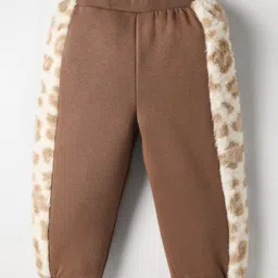 Little Kangaroos Woven Full Length Lounge Pant With Fur Detailing - Brown-picture-29