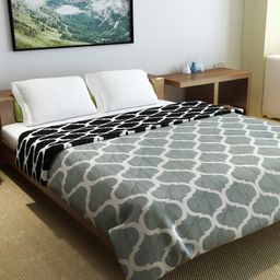 Divine Casa Ultra Soft Microfiber Polyester Reversible Double Bed Comforter  Abstract Print - Black Grey image 2
