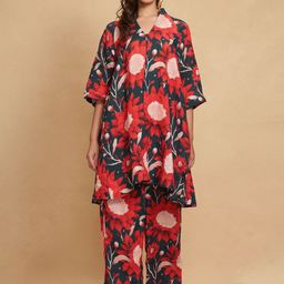 Gulabo by Abu Sandeep Women Floral Printed Relaxed Mid-Rise Loose Fit Trousers-picture-24