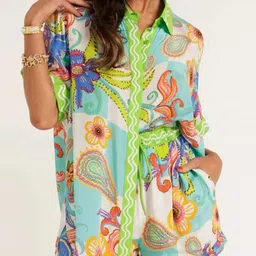 Routes by All About You Printed Shirt & Shorts Co-Ord Set-picture-31