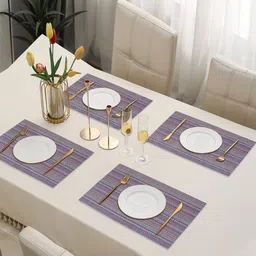 LooMantha 4-Pcs Violet Textured Heat Resistant Table Placemats-image-80