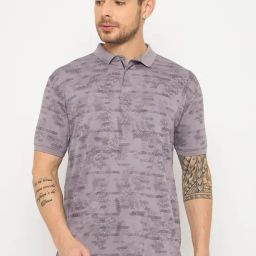 Duke Purple Slim Fit Printed Polo T-Shirt-image-7