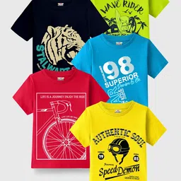 KUCHIPOO Boys Pack Of 5 Printed T-shirt-image-30