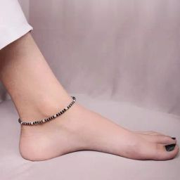 Arte Jewels 925 Sterling Silver Black and White Beads Anklet for Women & Girls (Single)-image-92