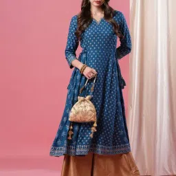 Globus Blue Embroidered Kurta-picture-31