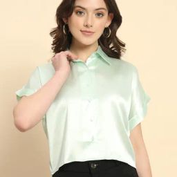Trend Arrest Mint Green Crop Shirt-19