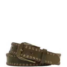 Art N Vintage Olive Leather Waist Belt For Men-image-44