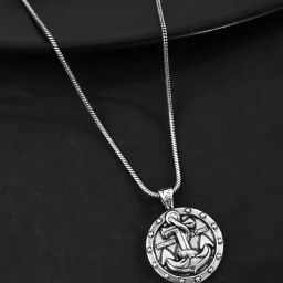 Voylla Silver Statement Anchorbound Pendant-picture-39