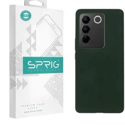 Sprig Liquid Silicone Back Cover for Vivo V27 5G (Green)-image-98