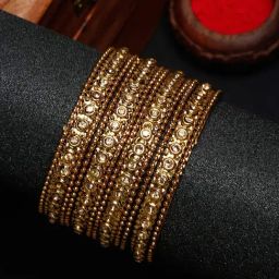 YouBella Brass Gold Plated Traditional Original Hand Work Mena Bangles-44