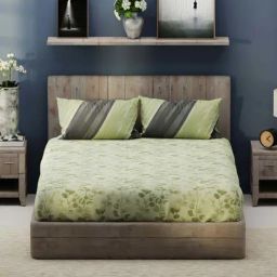 Bianca Santiago Green Fabric 192 TC 140 GSM King Size Bedsheet With 2 Pillow Covers-image-85