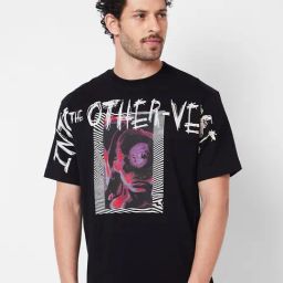 Spykar Black Slim Fit Printed T-Shirt-image-88