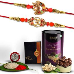 DeoDap Unisex 4 Pieces Thread Rakhi Gift Set-image-96