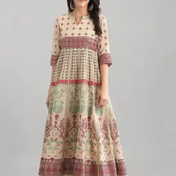 Aurelia Multicolor Printed Fit And Flare Kurta-image-3