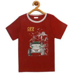 Ladore Kids Maroon Cotton Printed T-Shirt-picture-44