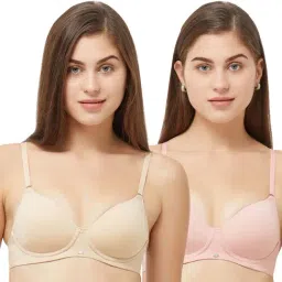 Soie Multicolor Non Wired Padded T-Shirt Bra - (Pack Of 2)-85