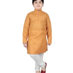 SG Yuvraj Kids Orange & White Printed Kurta with Pyjamas-image-28