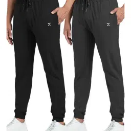 XYXX Grey & Blue Solid Joggers (Pack of 2)-picture-19