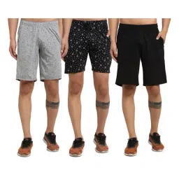 Vimal Jonney Multicolor Mid Rise Shorts (Pack of 3)-picture-10
