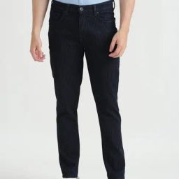 United Colors Of Benetton Navy Slim Fit Striped Jeans-image-96
