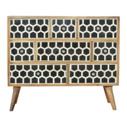 Artisan Furniture Brown Bone Inlay Chest (Natural Oak-ish Finish)-image-43