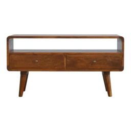 Artisan Furniture Brown Curved Chestnut Media Unit-image-28