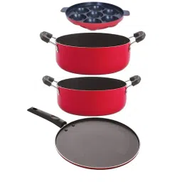 Nirlon Red Aluminium COOKWARE Non-Stick Combo Cooking Set-image-65