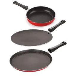 Nirlon Red Aluminium Non-Stick Cookware Set of 3-picture-10