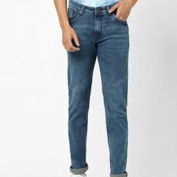 Celio* Blue Cotton Straight Fit Jeans-image-8
