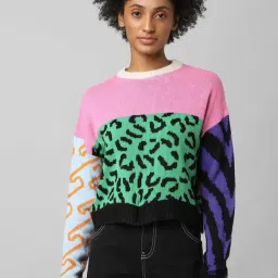 Only Multicolor Printed Pullover-20