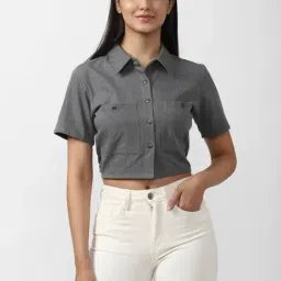 Forever 21 Grey Textured Shirt-image-36