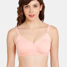 Rosaline by Zivame Peach Wireless Non Padded T-Shirt Bra-image-23