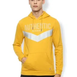 Van Heusen Yellow Slim Fit Printed Hooded SweatShirt-22