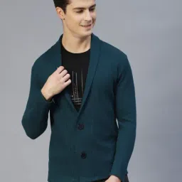 Rigo Teal Slim Fit Self Design Shrug-picture-22