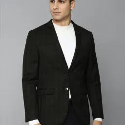Allen Solly Black Slim Fit Checks Blazers-image-50