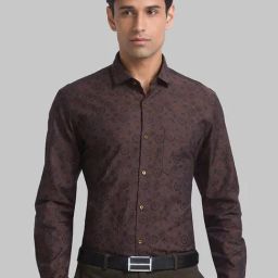 Raymond Brown Cotton Regular Fit Printed Shirt-image-37