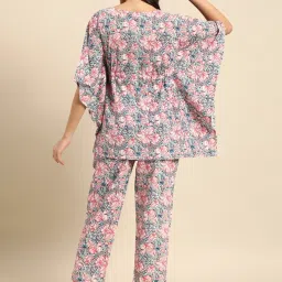 Clt.s Multicolor Printed Kaftan With Pyjamas image 2